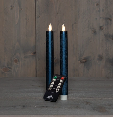 Dinerkaars wax 23cm d.blauw 2st - afbeelding 2