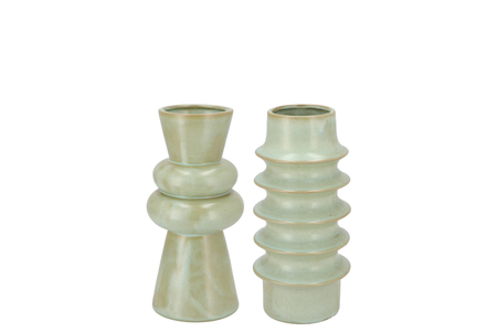 Dion Green Vase Sparkle Ass 10X10X18Cm