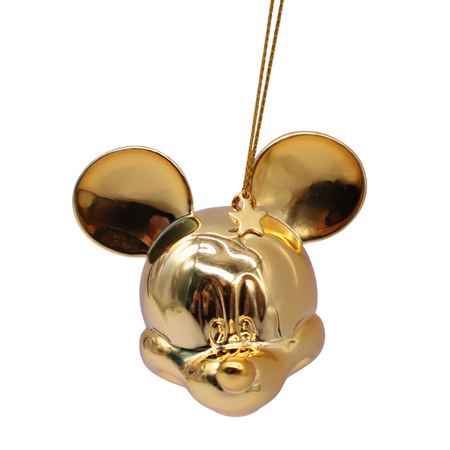 Disney kerstornament Mickey goud hoofd resin 5 cm