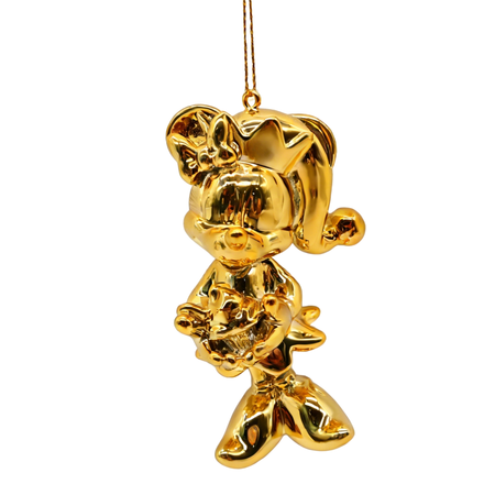 Disney kerstornament Minnie cupcake goud resin 9 cm
