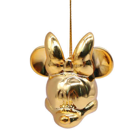 Disney kerstornament Minnie goud hoofd resin 6 cm
