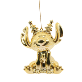 Disney kerstornament Stitch hoofdband goud resin 10.5 cm
