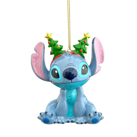 Disney kerstornament Stitch kerstbomen hoofdband resin 10.5 cm