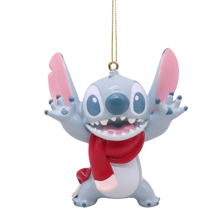Disney kerstornament Stitch sjaal resin 7 cm