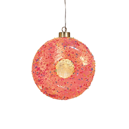 Donut led glas 16x15cm roze