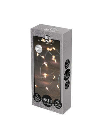 Draadverlichting 20led zilver ww - afbeelding 1