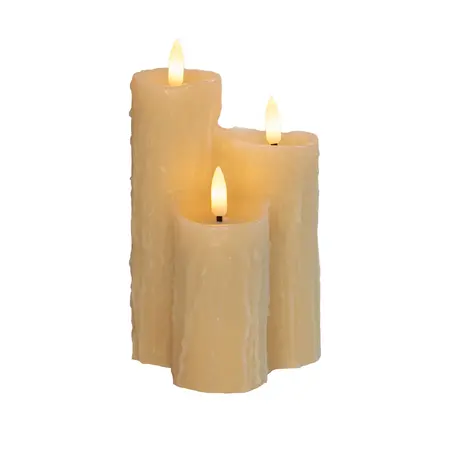 Anna's Collection LED druipkaars 3D vlam ivoor 16.5 x 11 cm - afbeelding 1