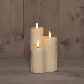 Anna's Collection LED druipkaars 3D vlam ivoor 16.5 x 11 cm - afbeelding 2