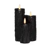 Anna's Collection LED druipkaars 3D vlam zwart 16.5 x 11 cm - afbeelding 1