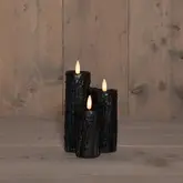 Anna's Collection LED druipkaars 3D vlam zwart 16.5 x 11 cm - afbeelding 2