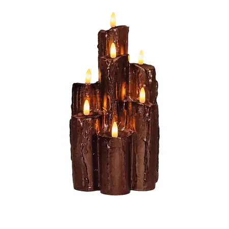 Anna's Collection LED druipkaars 3D vlam brons 25.5 x 15 cm - afbeelding 1