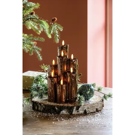 Anna's Collection LED druipkaars 3D vlam brons 25.5 x 15 cm - afbeelding 3