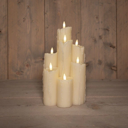 Druipkaars 7x3d vlam 25.5x15cm ivr - afbeelding 2