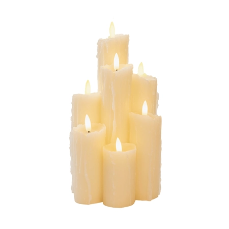 Druipkaars 7x3d vlam 25.5x15cm ivr - afbeelding 1