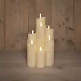 Anna's Collection LED druipkaars 3D vlam ivoor 25.5 x 15 cm - afbeelding 2