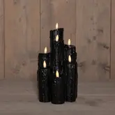 Anna's Collection LED druipkaars 3D vlam zwart 25.5 x 15 cm - afbeelding 2