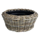 Van der Leeden Drypot Rattan Bowl D32H14CM Grey