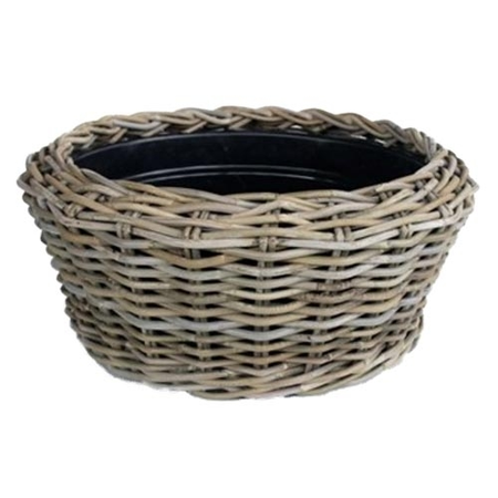 Van der Leeden Drypot Rattan Bowl D40H18CM Grey