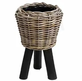Van der Leeden Drypot Rattan on Legs D27H42CM Grey