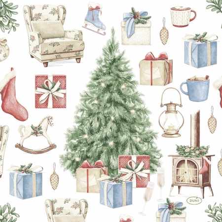 Duni Servetten Tree and Gift 33 x 33 cm