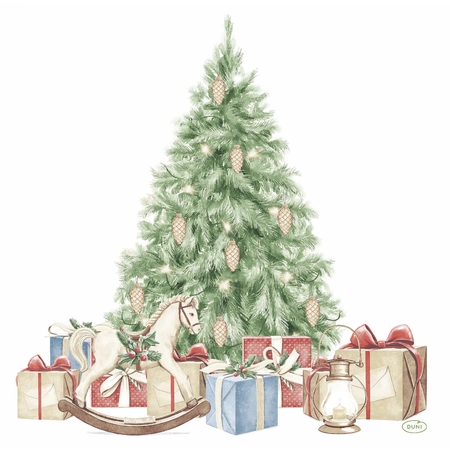 Duni Servetten Tree and Gift 40 x 40 cm