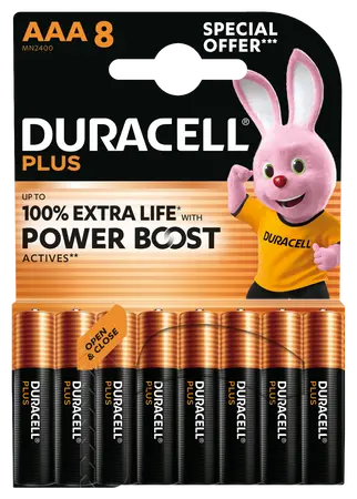 Duracell Plus Power Boost AAA 8-pack