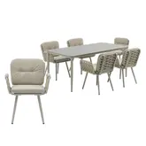 Ease Up Bente dining set zand voor 6 personen