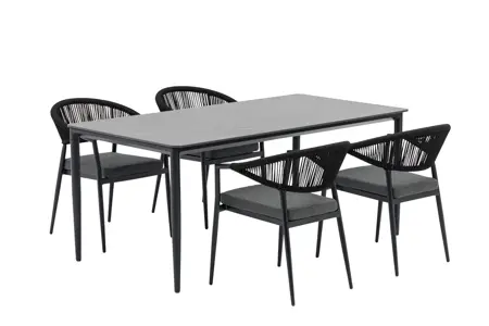 Ease Up Bo dining set zwart voor 4 personen - afbeelding 1