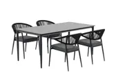 Ease Up Bo dining set zwart voor 4 personen