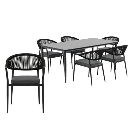 Ease Up Bo dining set zwart voor 6 personen - afbeelding 1