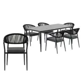 Ease Up Bo dining set zwart voor 6 personen