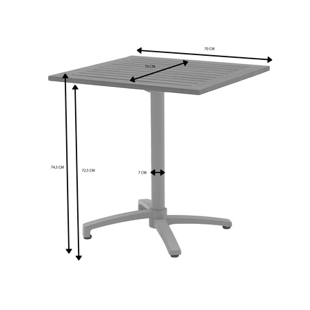 Ease Up® Malmö bistrotafel 70 x 70 cm zand inklapbaar teak - afbeelding 2