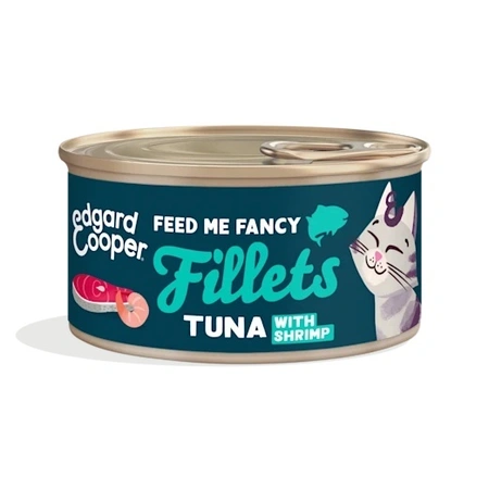 Edgard & Cooper blikje fillet natvoer tonijn & garnaal Voor Alle Katten - 70 g