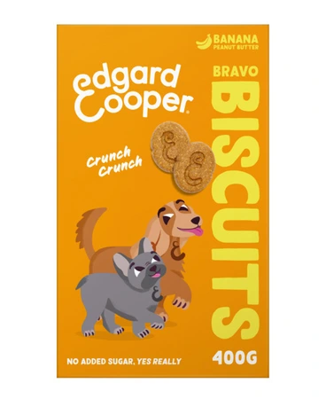 Edgard&Cooper biscuit adult banana&peanut 400gr - afbeelding 1