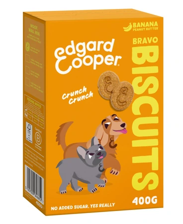 Edgard&Cooper biscuit adult banana&peanut 400gr - afbeelding 2
