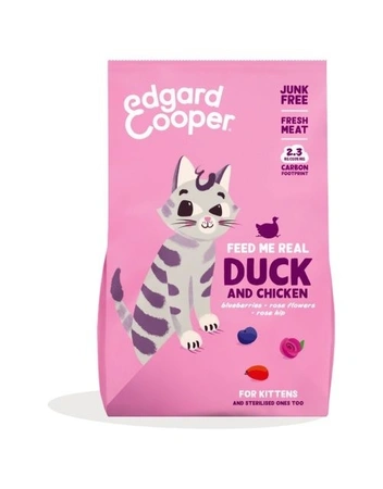Edgard & Cooper  droogvoer  eend & kip  Voor kittens  - 2 kg