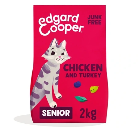 Edgard & Cooper  droogvoer  kip & kalkoen  Voor senior katten - 2 kg