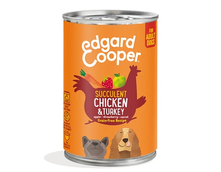Edgard & Cooper, graanvrij blik met kip & kalkoen voor volwassen honden - 400g