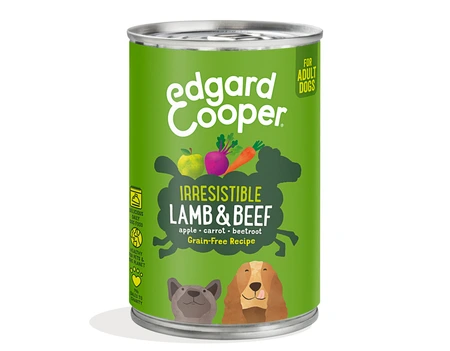Edgard & Cooper, graanvrij blik met lam & rund voor volwassen honden - 400g