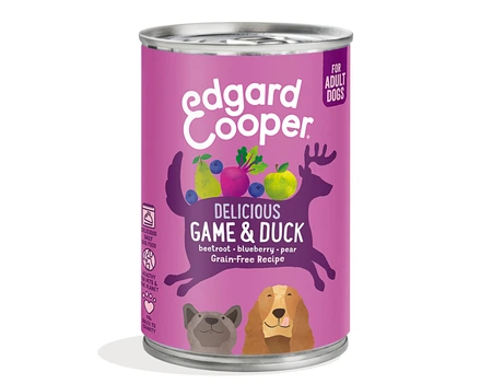 Edgard & Cooper, graanvrij blik met wild & eend voor volwassen honden - 400g