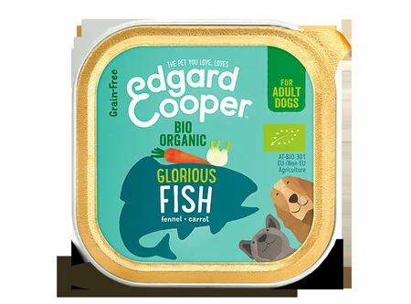 Edgard & Cooper, graanvrije kuipjes met biologische vis voor volwassen honden - 100g