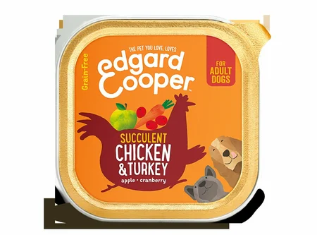 Edgard & Cooper, graanvrije kuipjes met kip & kalkoen voor volwassen honden - 150g