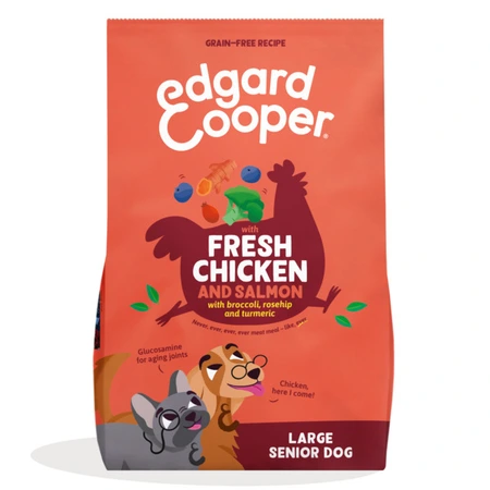 Edgard & Cooper Groot Brokken voor Senior Honden Verse Kip & Zalm - 12 kg