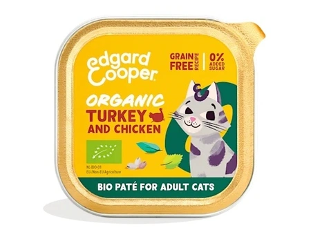 Edgard & Cooper  kuipje pate natvoer  biologische kalkoen  Voor Volwassen Katten  85 g