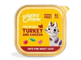 Edgard & Cooper  kuipje pate natvoer  kalkoen & kip  Voor Volwassen Katten  85 g