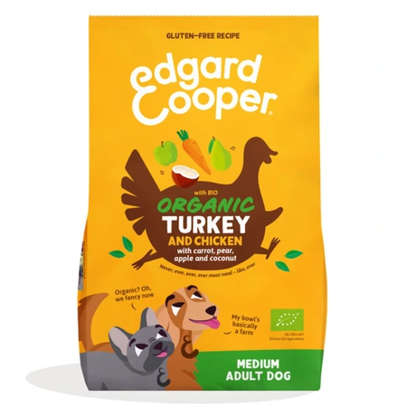 Edgard & Cooper medium Adult Bio Droogvoer voor Honden Kalkoen & Kip 7 kg