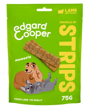 Edgard & Cooper Snuggle Up Strips Lam & Kalkoen - 75g - afbeelding 1