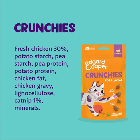 Edgard & Cooper  zakje crunchies snacks  kip  Voor Volwassen Katten  50 g - afbeelding 3