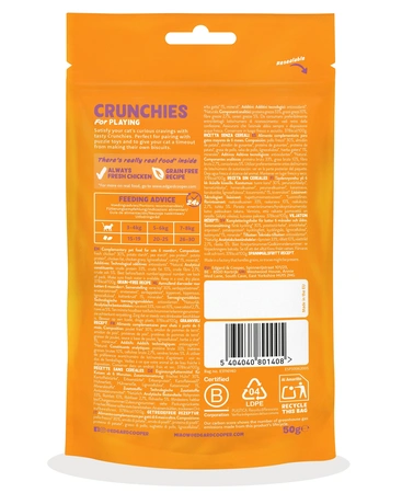 Edgard & Cooper  zakje crunchies snacks  kip  Voor Volwassen Katten  50 g - afbeelding 2