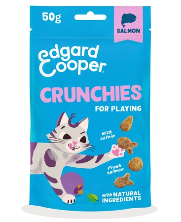 Edgard & Cooper  zakje crunchies snacks  zalm  Voor Volwassen Katten  50 g - afbeelding 1
